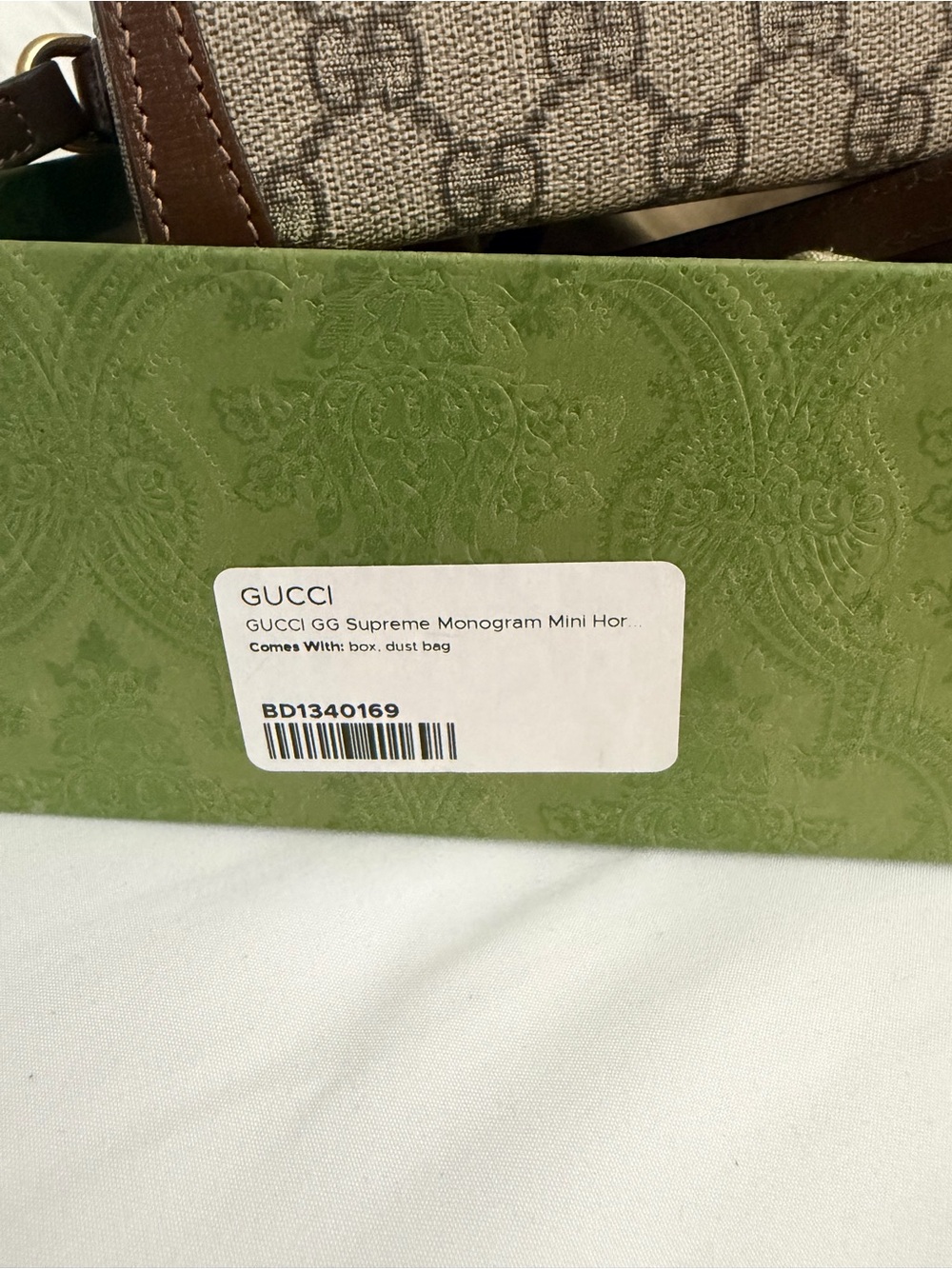 Gucci Beige GG Canvas Crossbody with Brown Leather Trim - Picture 8 of 9